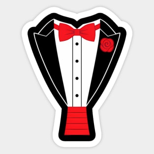 Tuxedo Red Bow Tie Sticker